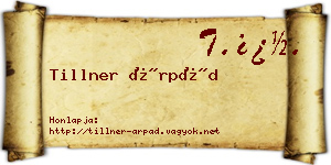 Tillner Árpád névjegykártya