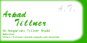 arpad tillner business card